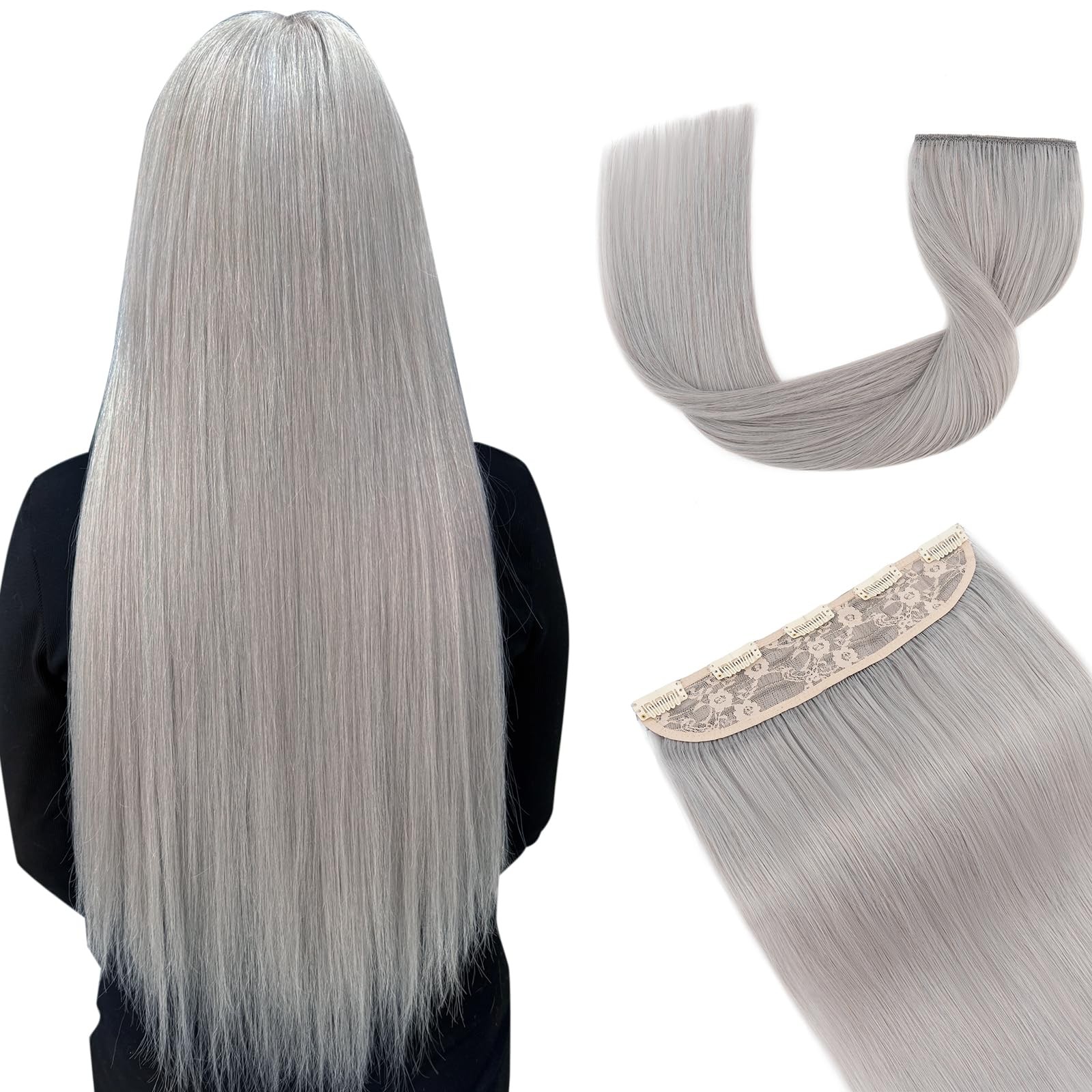Hairro Clip In Hair Extensions 100 Real Human Hair 14 Inch Thin Clip On Human