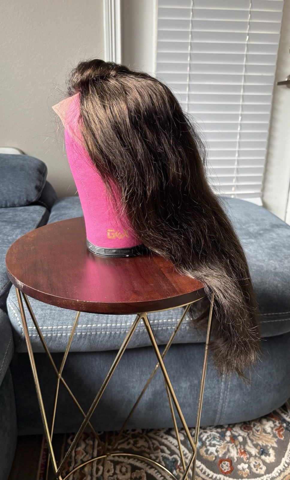 Lace Front Wig Dark Brown Body Wave Wavy Middle Part Adjustable Strap Comb