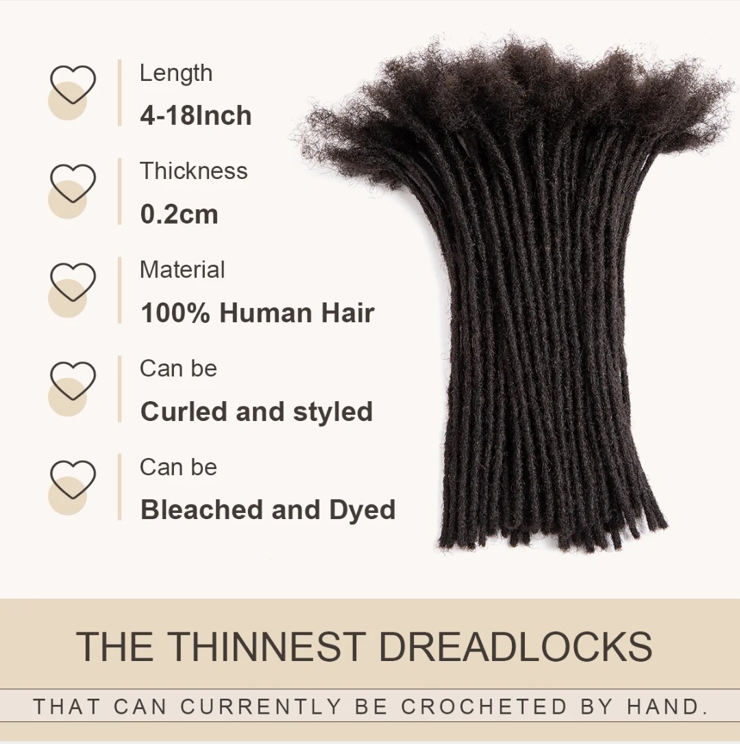 12″DAIXI Handmade Interlocking Locs 100% Real Human Hair Micro Loc Extensions