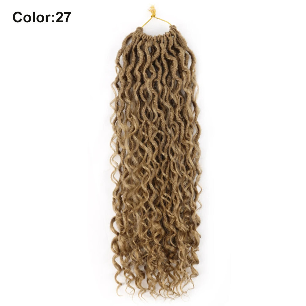 14″ – 24″ Faux Locs River Curly Crochet Hair Boho Goddess Braid Hair Extensions