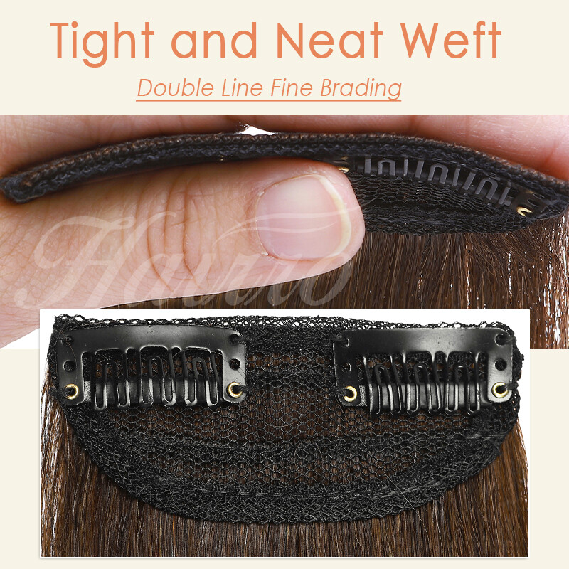 Soft Human Hair Clip In Extensions Thick Mini Padding Hairpiece Patch HAIRRO