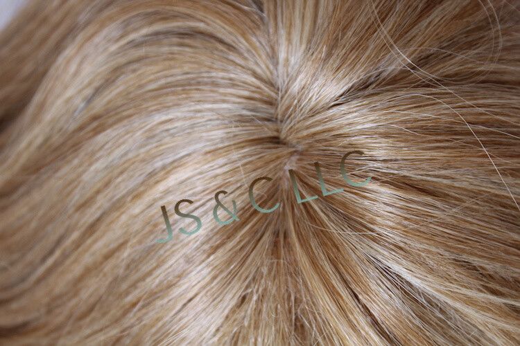 Full Heat OK Curly Long Human Hair Blend Wig Blonde mix Bangs 27-613 WBSO