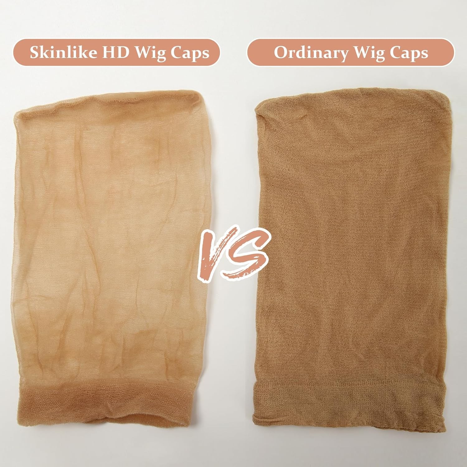 BEEOS Skinlike HD Wig Cap, 4 Pieces Invisible and Sheer Breathable Ultra-thin St