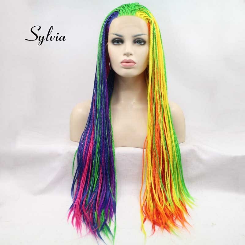 Mixed Color Wig Synthetic Lace Front Wigs Premium Heat Resistant Fiber Hair