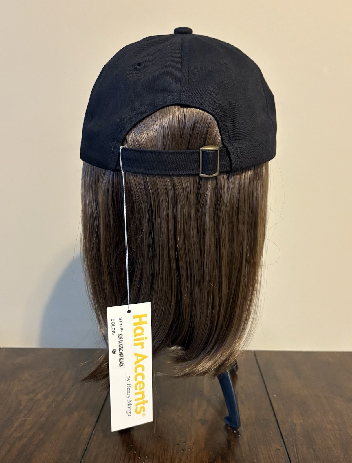 Henry Margu Classic Baseball Cap Black w/Wig 8226 Med. Brown w/Auburn