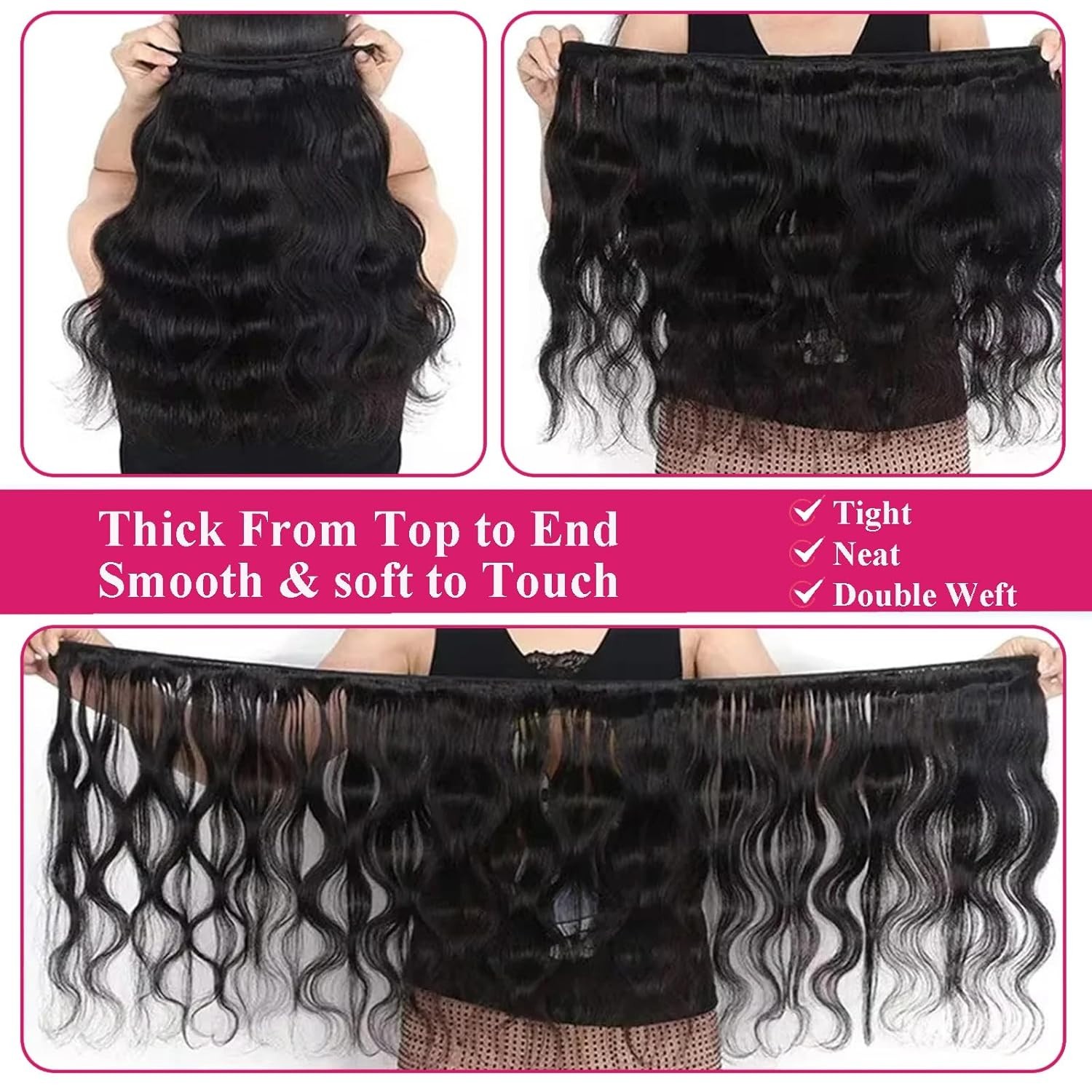 12A Human Hair Bundles Body Wave Bundles Human Hair 18 20 22 Inch 100% Unproc…