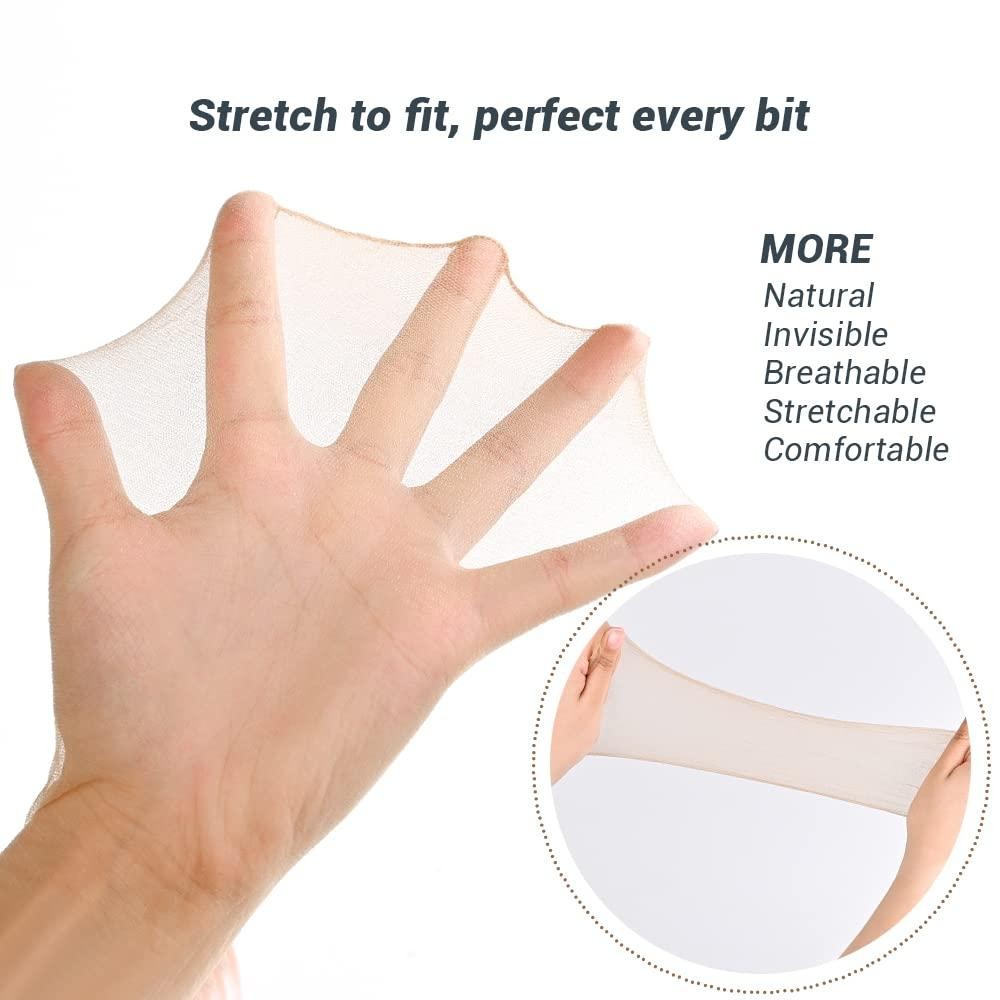 Rebesais 5 pk 10 pc Bulk Wig Cap women sheer light thin nylon invisible hairline
