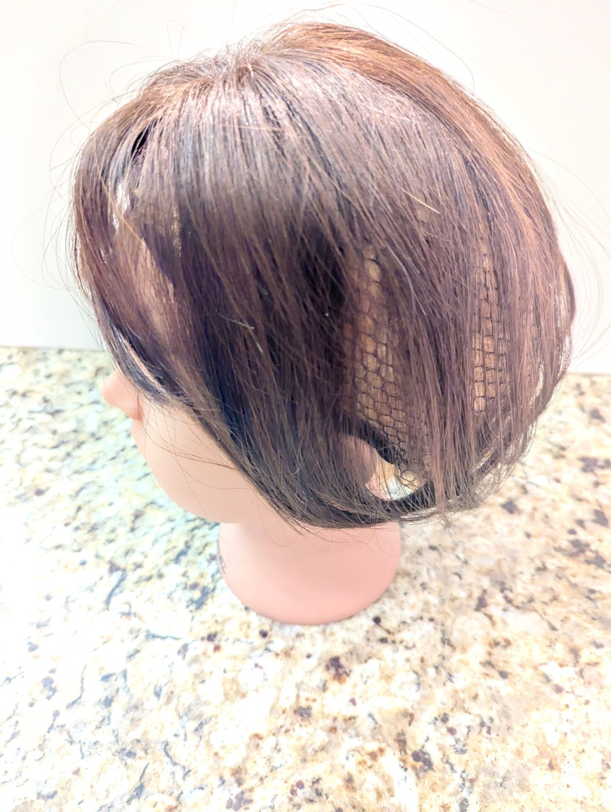 Hand-woven Hair Piece Toupee F233-25CM Human Hair Mocha Brown
