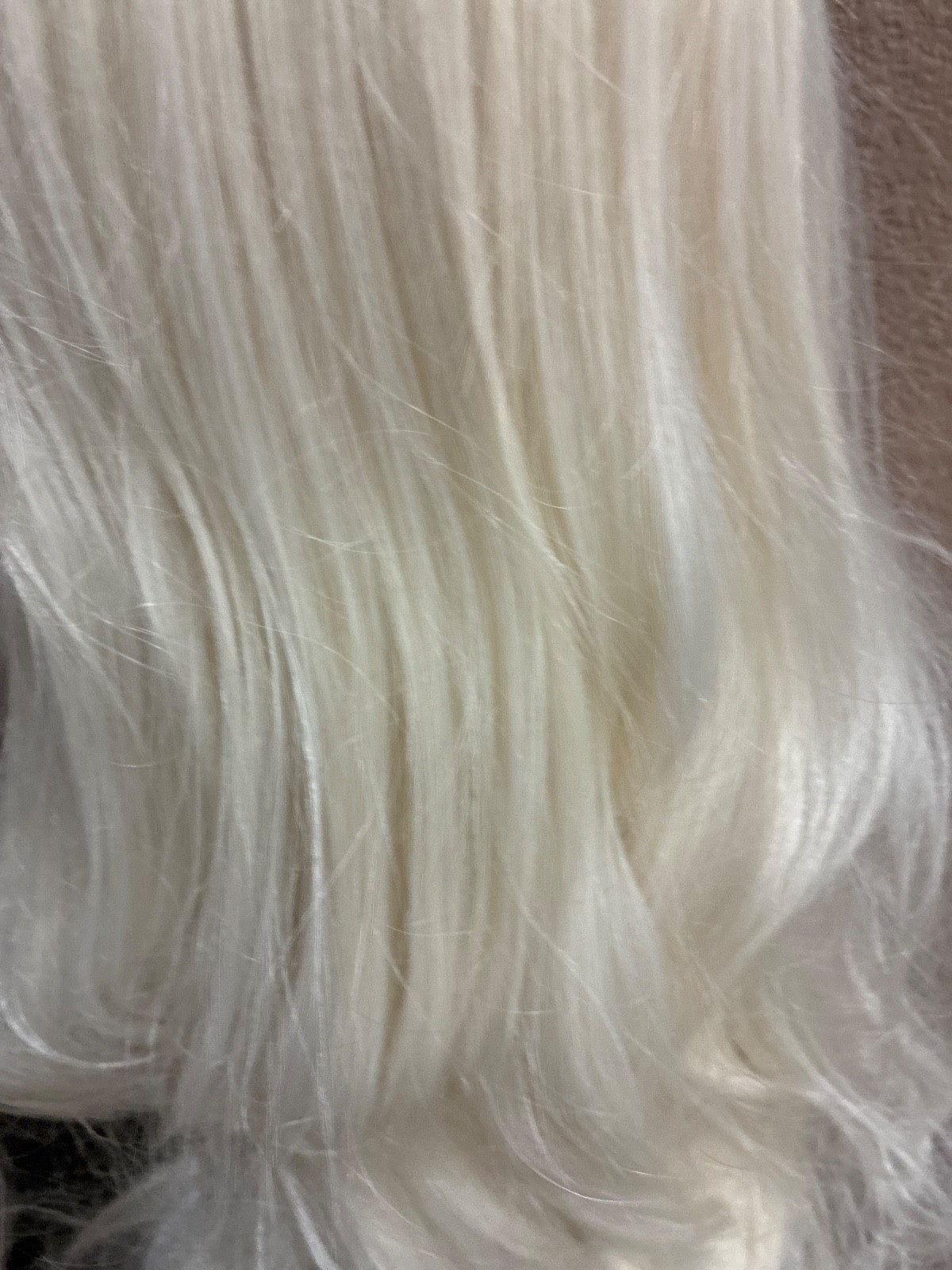 Misswen luxury ash blonde rami hair long thick wavy wig