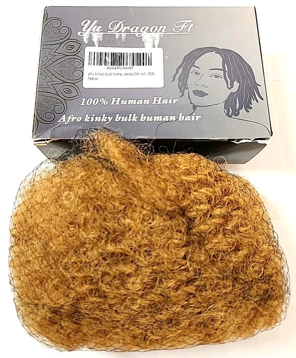 #30 Afro Kinky Bulk 100% Human Hair for Dreadlocks Extensions Single 14″ Bundle