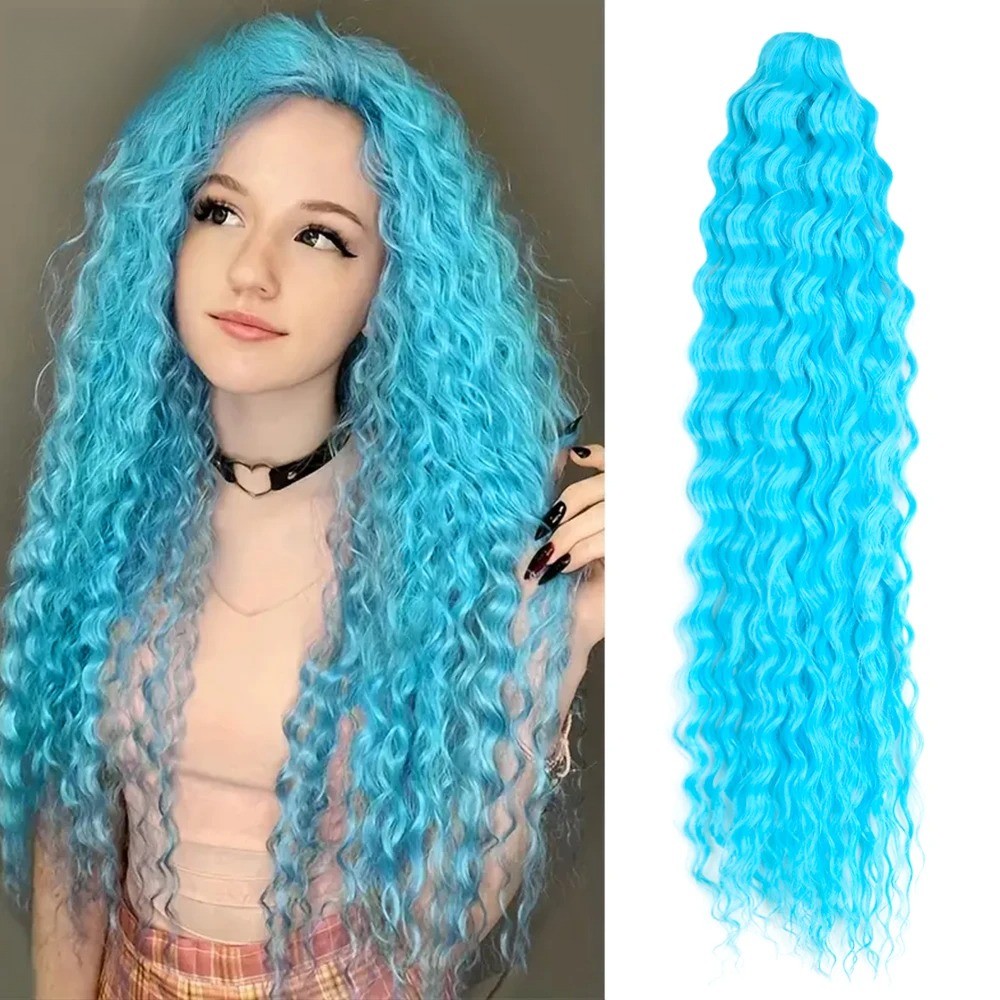 22Inch Ombre Blonde Ariel Curl Water Wave Synthetic Braiding Hair Extensions