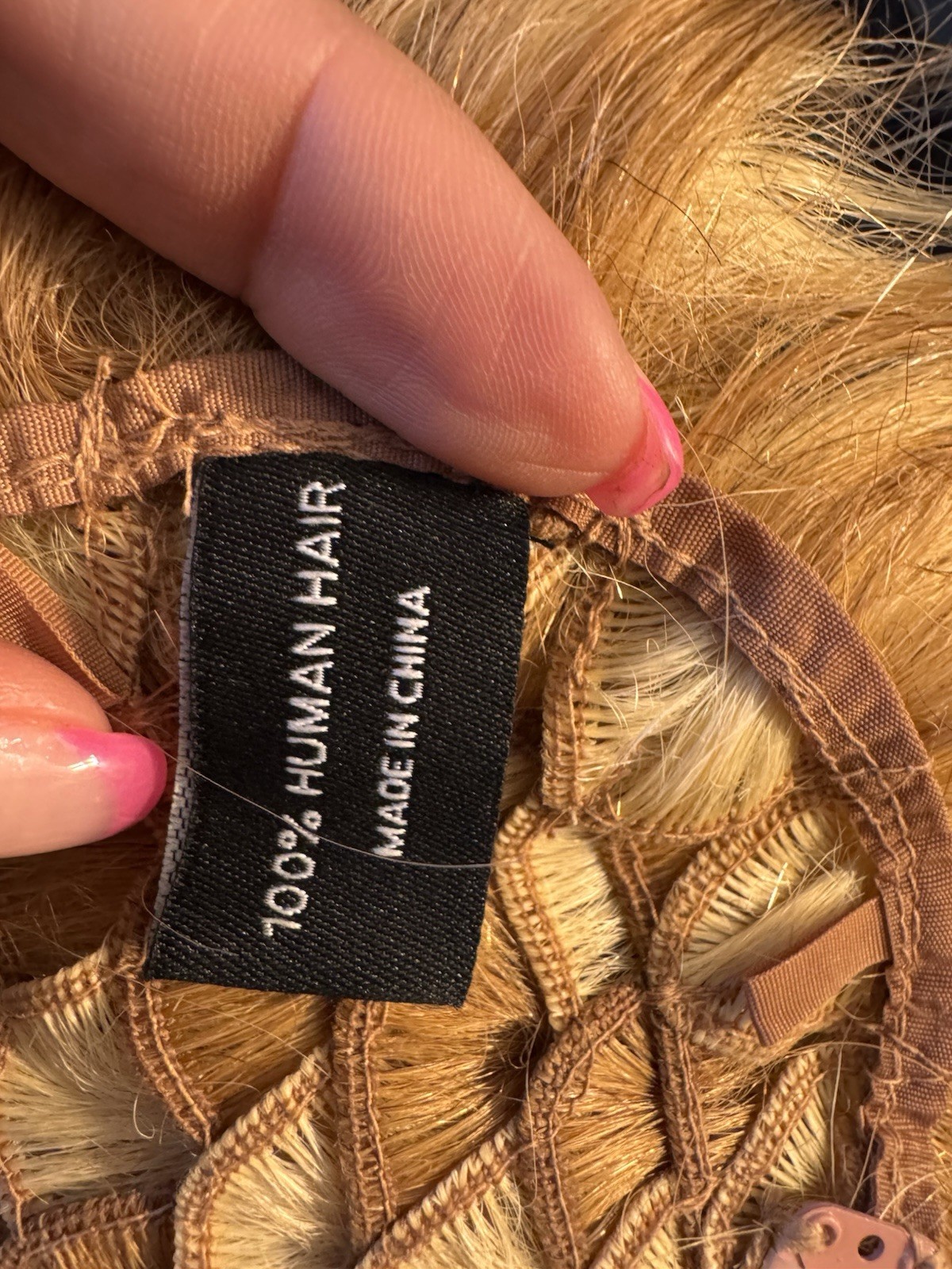 Sepia Human Hair Clip-In Curly Blonde Hairpiece Topper 7in F27613