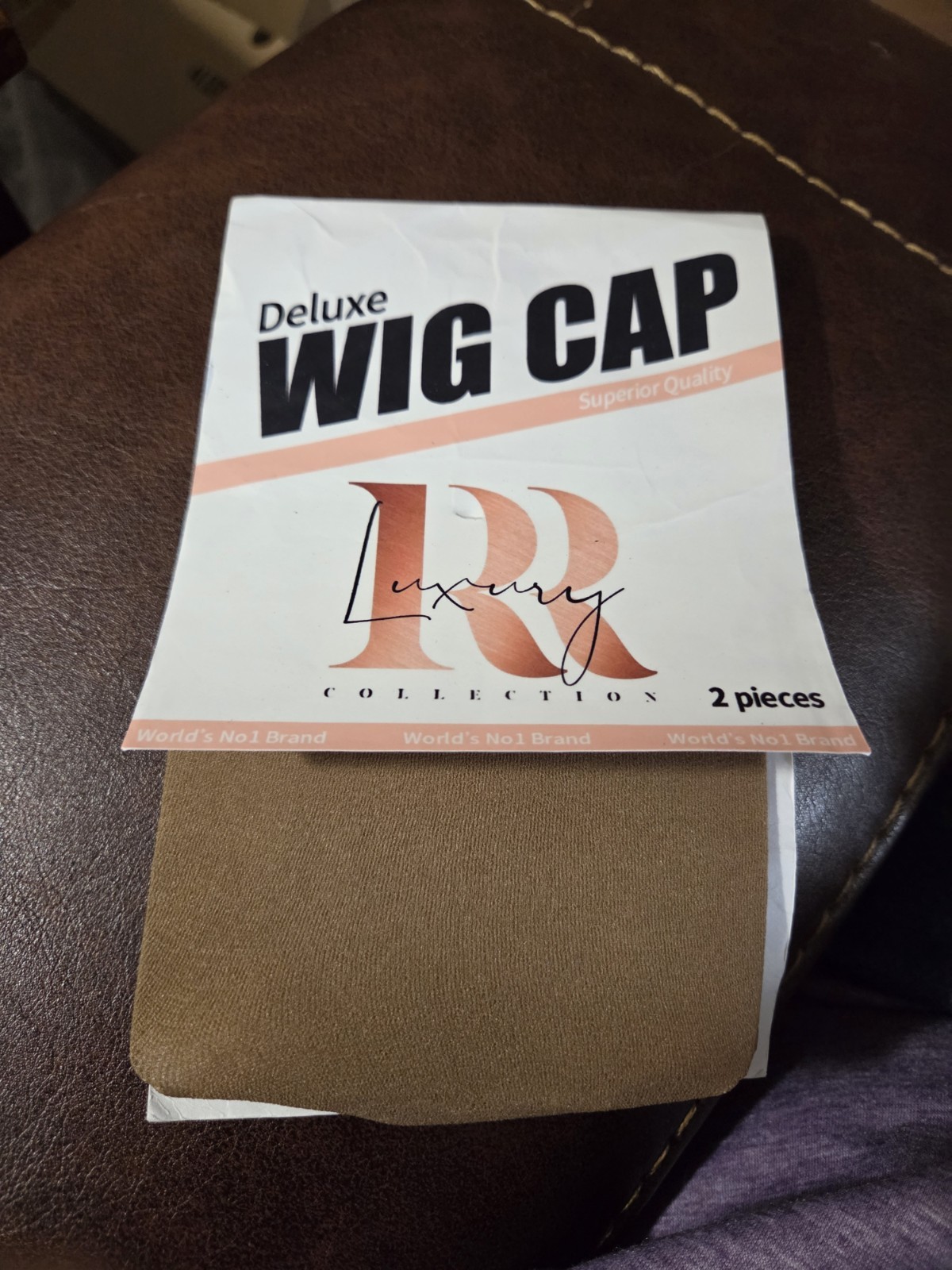 Deluxe Wig Cap 2-Piece Set Brown One Size Unisex Adult Cap