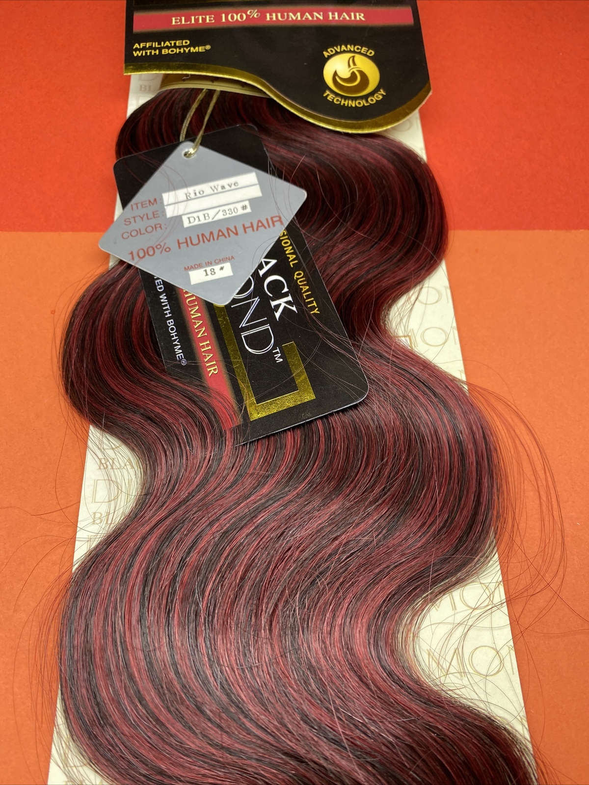 BLACK DIAMOND Human Weave Hair_RIO_WAVE_18″_#D1B/330