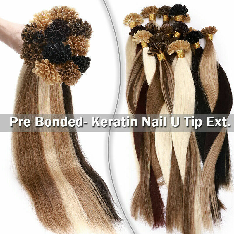 Pre-Bonded Keratin Fusion Glue Nail U-Tip Human Remy Hair Extensions Balayage 1g