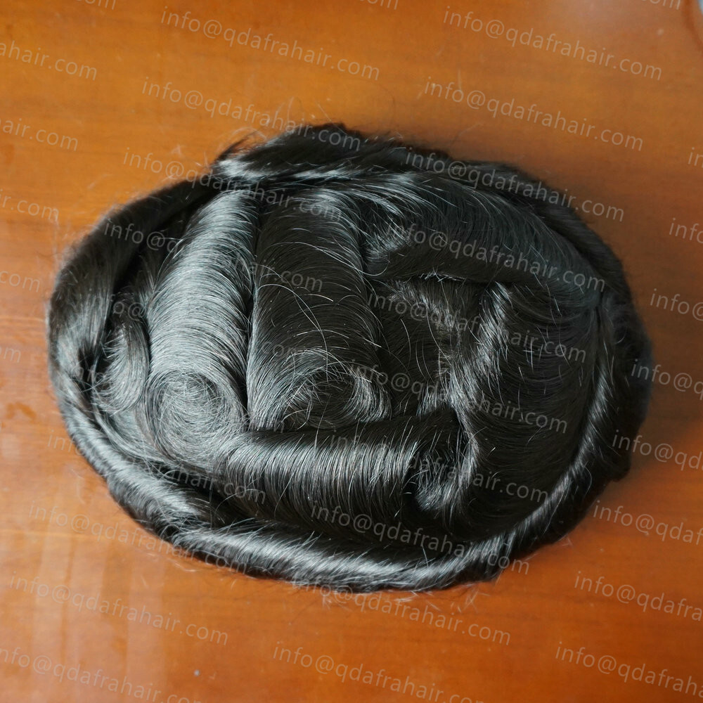 Super Thin Skin Remy Hair Toupee For Men Invisible Hairline V-loop Male Toupees