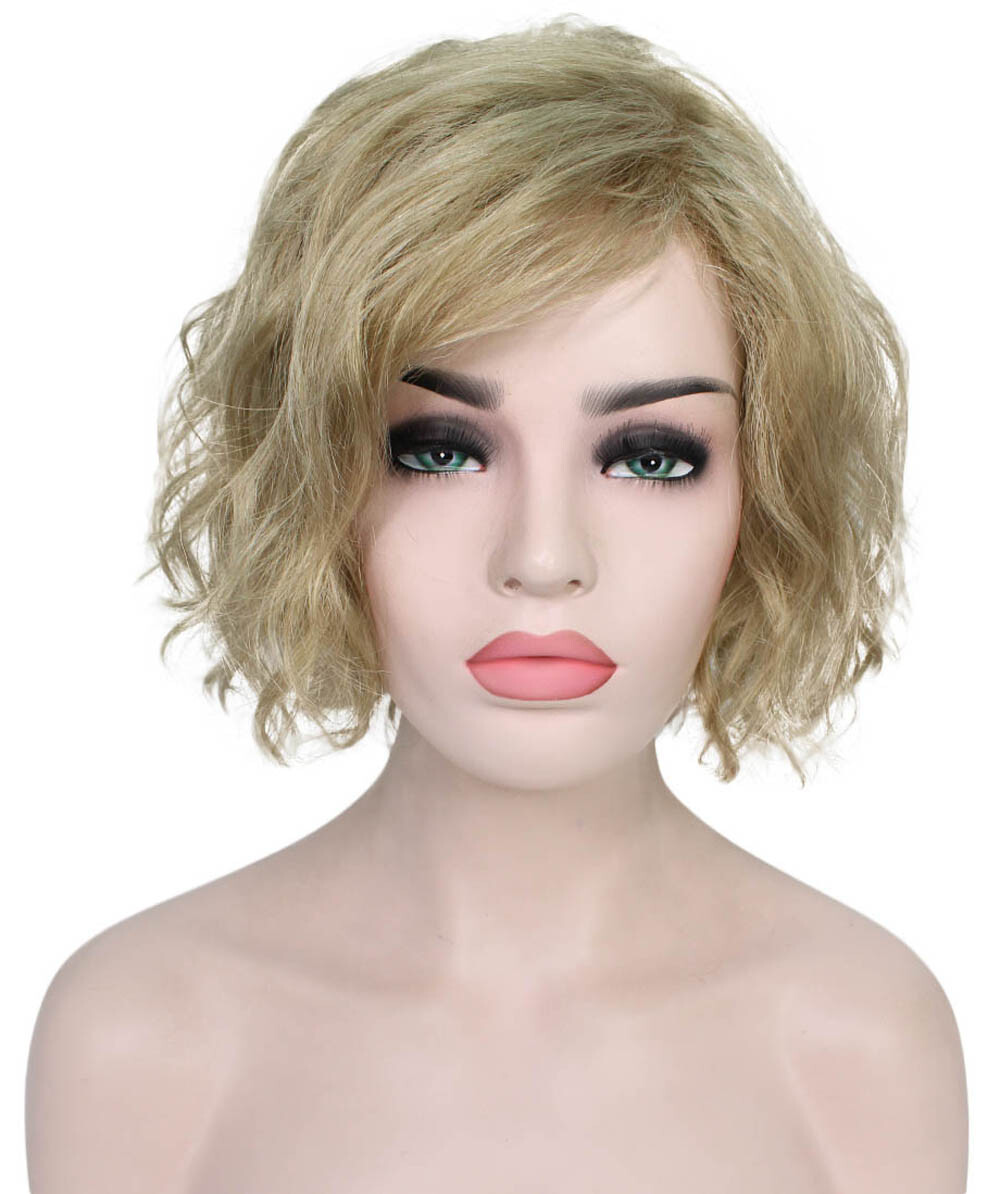 Marlene – Srraight Kanekalon Synthetic Fiber Full Wig, 4-10 in, Honey Blonde