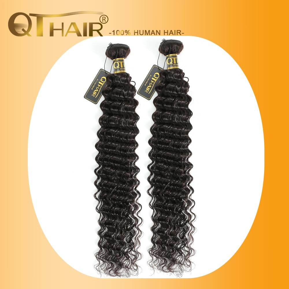 Qthair 18A Deep Wave Bundles Human Hair 14 14200G 100 Unprocessed Cambodian