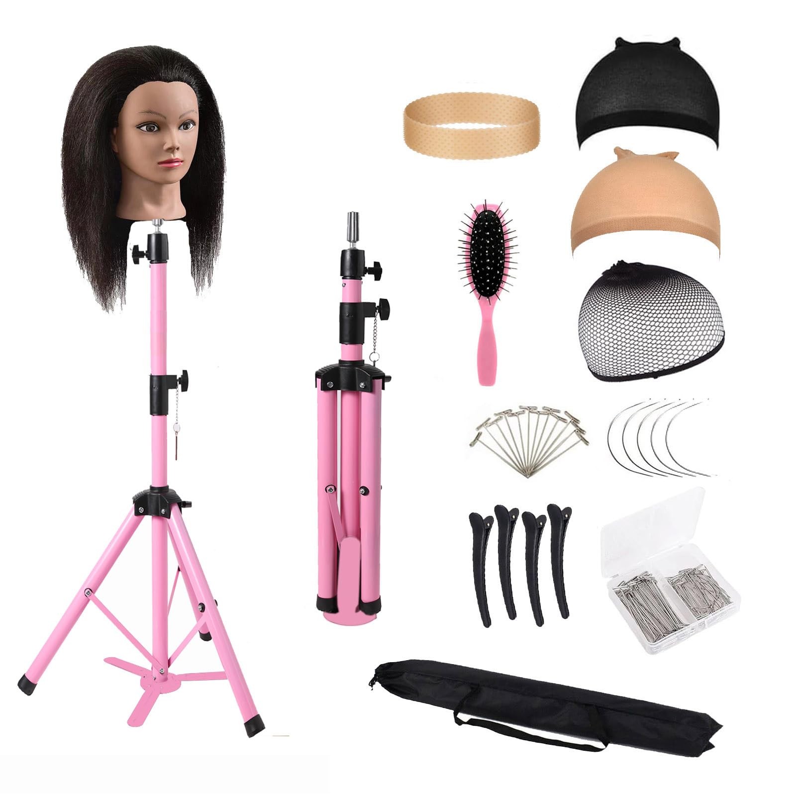 Generic Reinforced Wig Stand Tripod 55 Heavy Duty Adjustable Mannequin Head