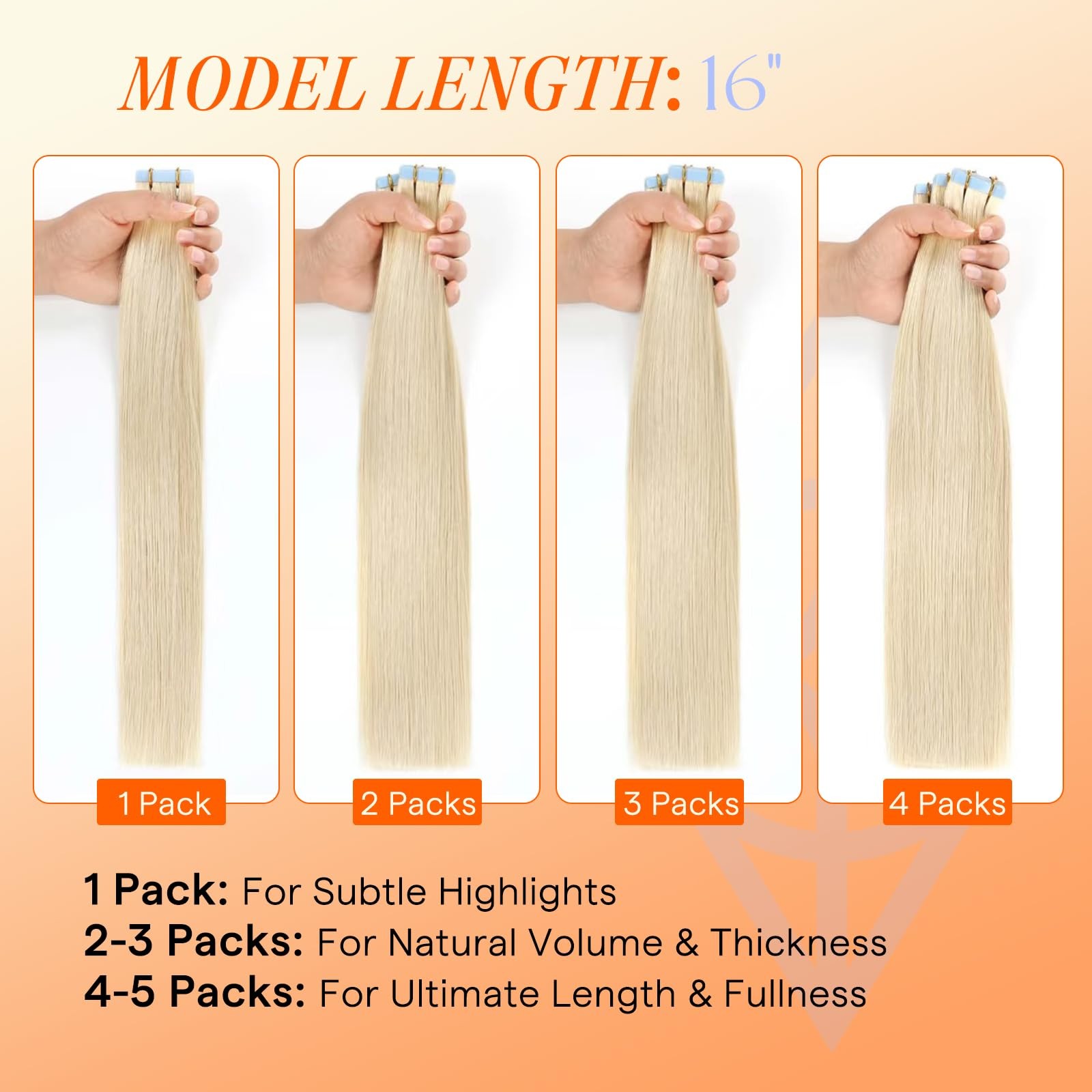 Full Shine Injected Tape In Hair Extensions 1B Natural Black Human Hair