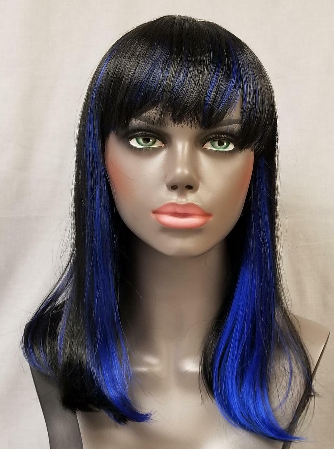 WOMENS 20″ LONG STRAIGHT HAIR CLEOPATRA STYLE WIG W/ BANGS SKIN TOP KAPUKI