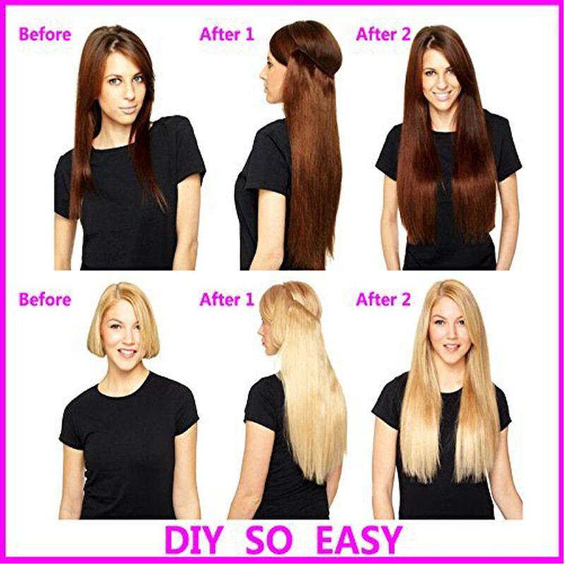 Russian Remy Wire In 100% Human Hair Extensions Secret Headband Hairpiece
