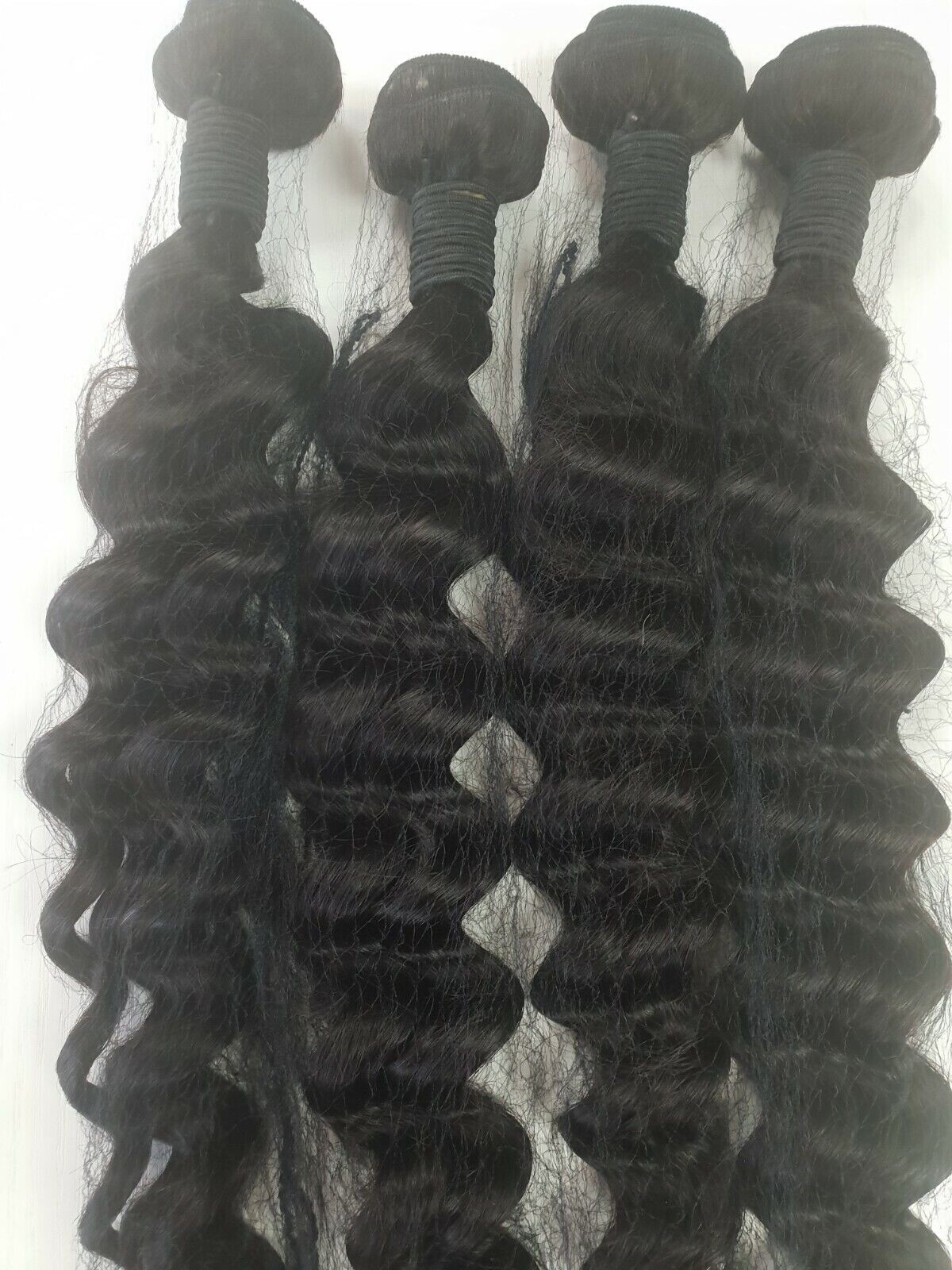 12A RAW CAMBODIAN VIRGIN HUMAN HAIR DEEP LOOSE WAVE 26+26+28+28 4BUNDLES 400g 1B