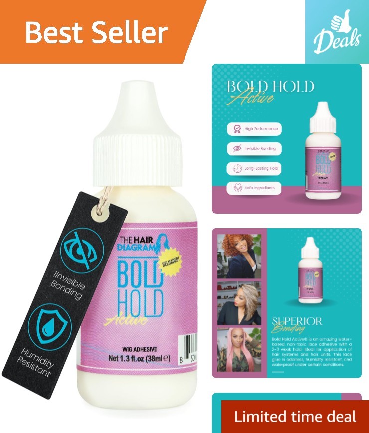 The Hair Diagram Strong Hold Wig Glue – Non-Toxic, Invisible Bond – 1.3oz