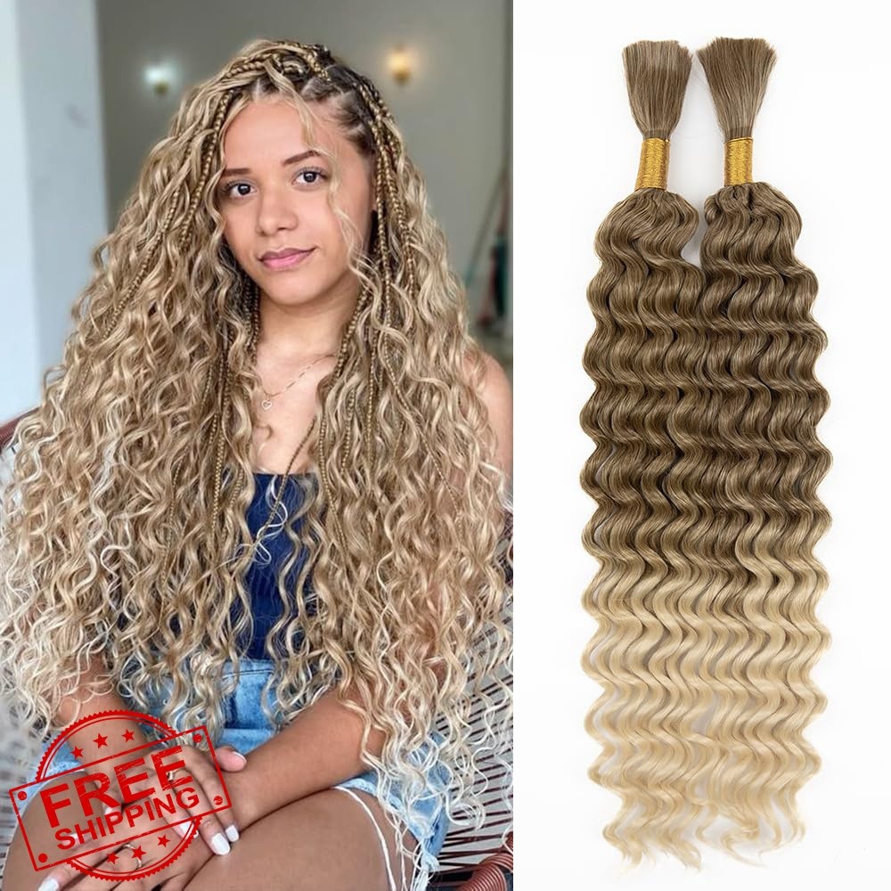 MOCCWOM Deep Wave Bulk Hair #27/613 20 Inch 2 Bundles
