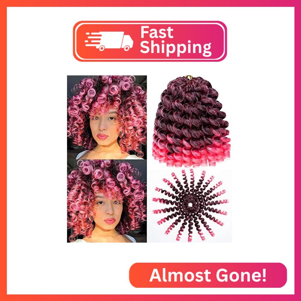 Leeven 8 Inch Short Jamaican Bounce Wand Curl Crochet Hair 3 Packs Senegalese Tw