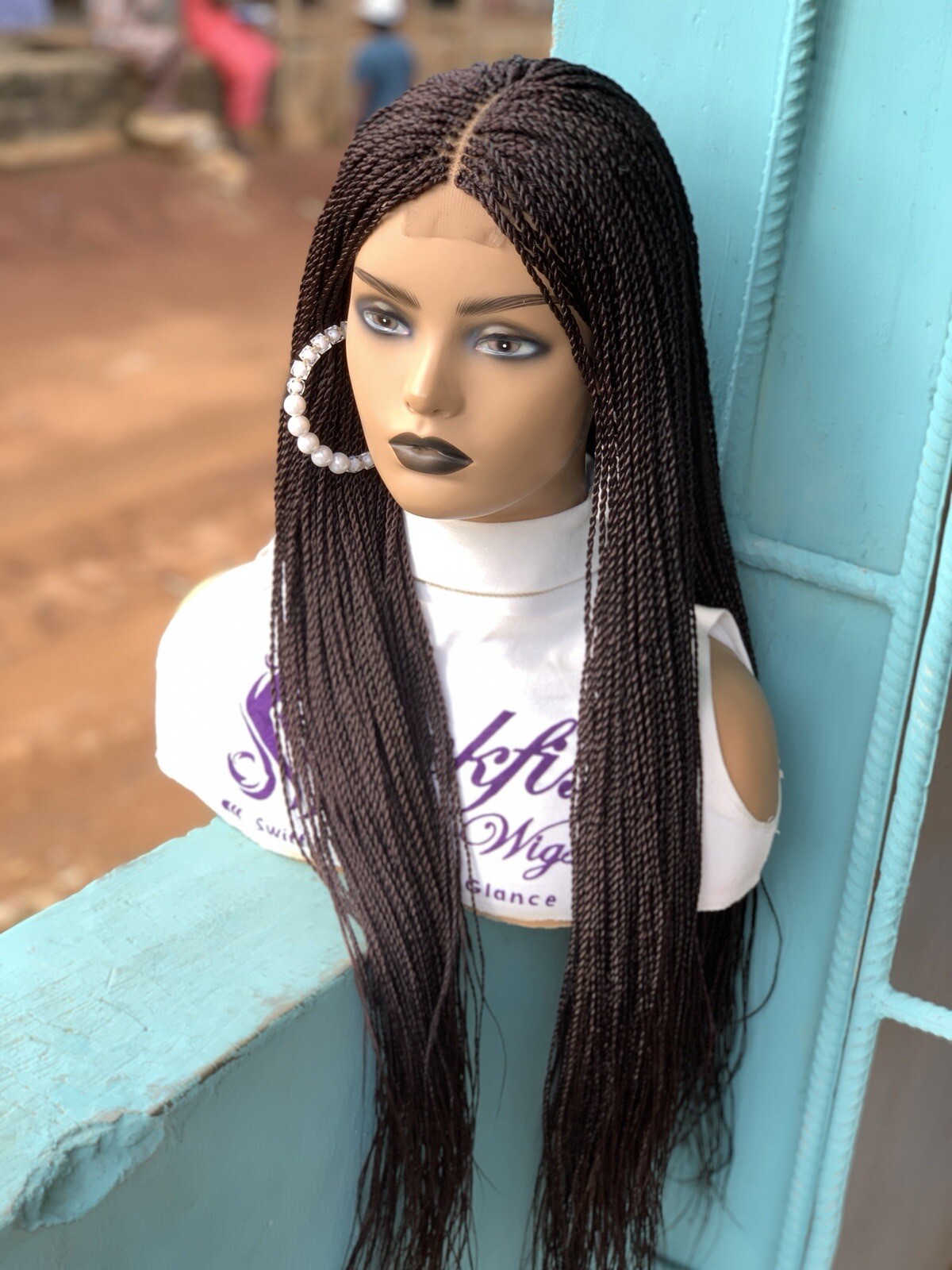 AFRICAN BRAIDED MICRO TWIST WIG ON LACE CLOSURE 28”
