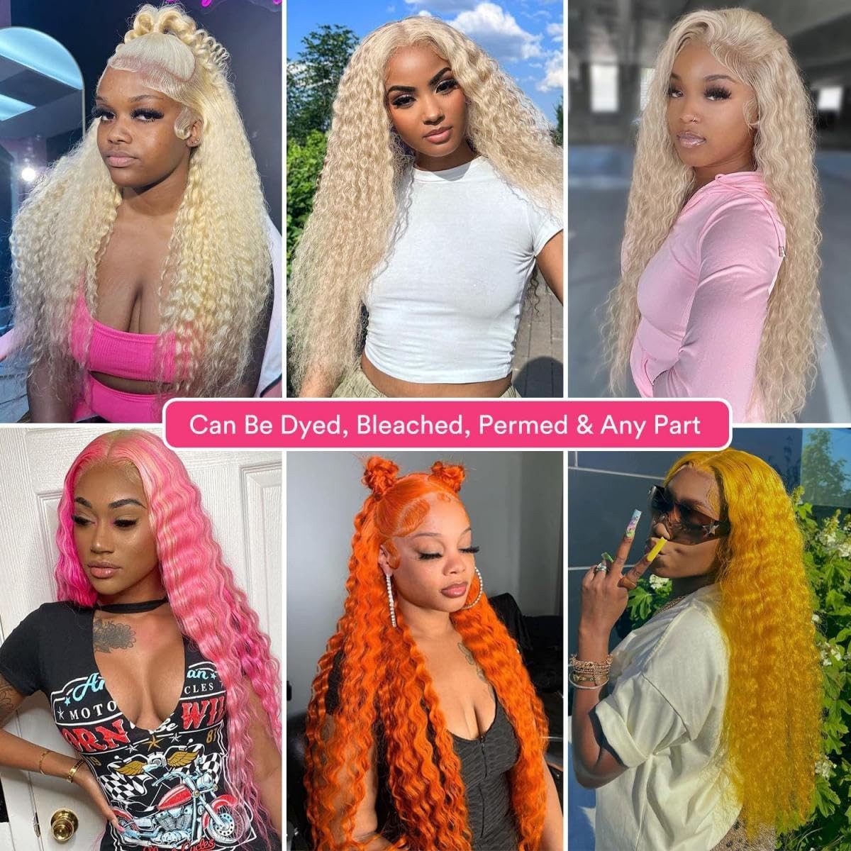 Leximi 613 Blonde Lace Front Wig Human Hair 13X6 Hd Transparent Deep Wave Lace