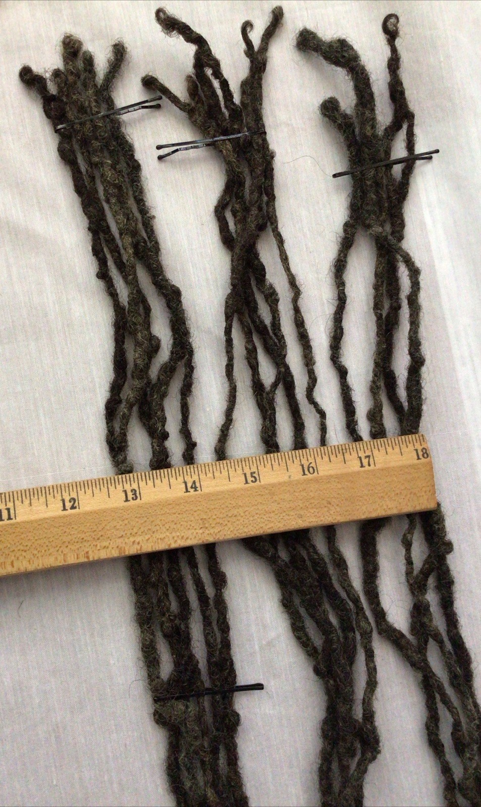 (39) 100% Human Hair Black/Grey Dread Loc Extensions 14”- 18”+Bracelet