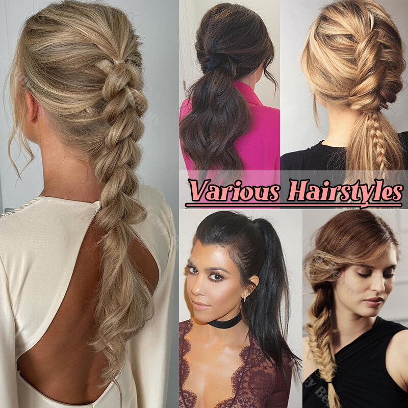 Ponytail Extensions Claw on Clip in 100% Real Remy Human Hair Warp Pony Tail