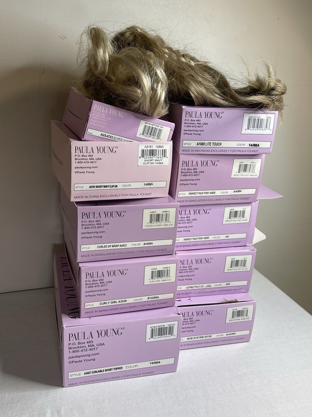 The “PAULA YOUNG” Beautiful Hair Wig Toppers LOT OF 10 Multiple Colors & Styles!