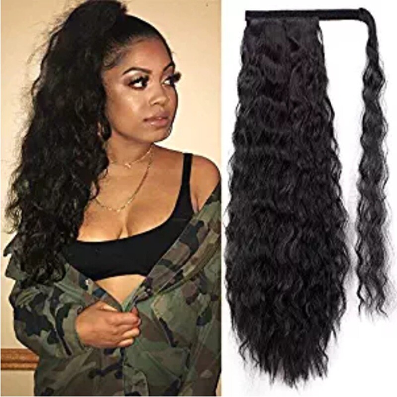 Women’s Long Corn Wave Hairpieces Ponytail Extension Synthetic Hair