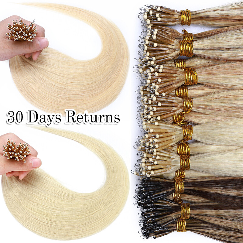 CLEARANCE Nano Rings Micro Loop Beads Tip Remy Human Hair Extensions Thick 100G