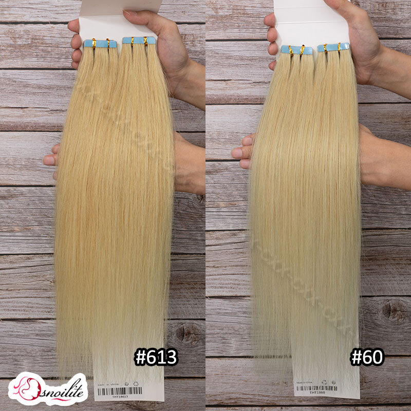 Seamless Tape In Human Hair Extensions Skin Weft Russian Hair Full Head 10-80pcs