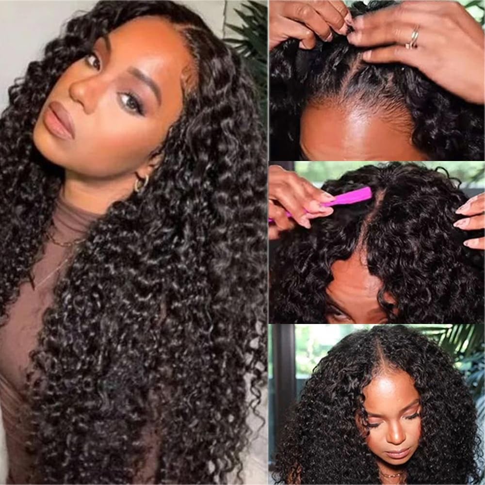 V Part Wig Human Hair No Leave Out Upgrade Curly V Part Wig Human Hair Wig