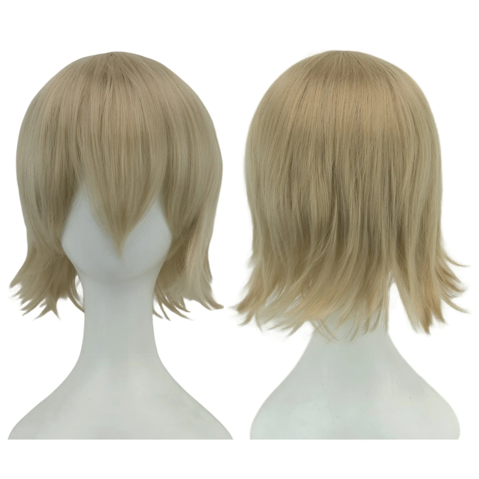 Unisex 12″ Short Bob Cosplay Wig with Bangs Synthetic Halloween Party Wig