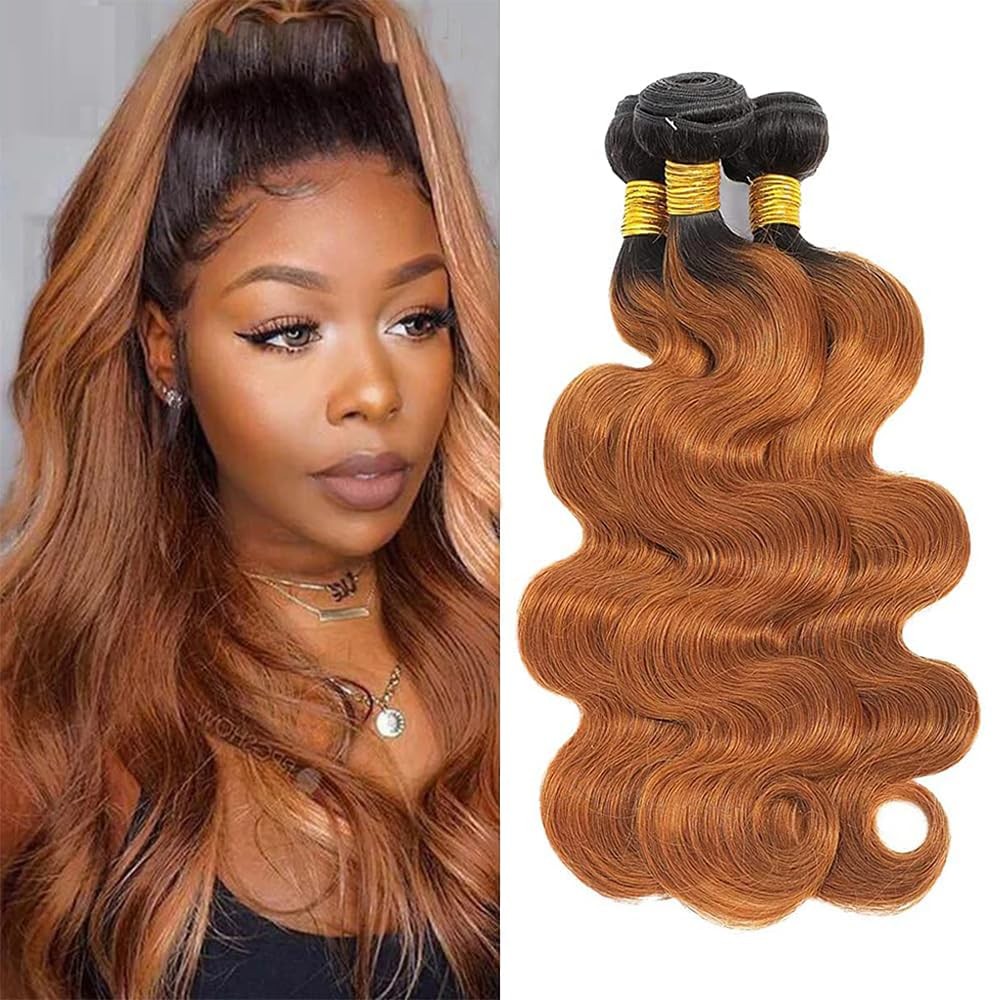 Ombre 1B/30 Brown Body Wave Human Hair Bundles Wet and Wavy Brazilian Virgin …