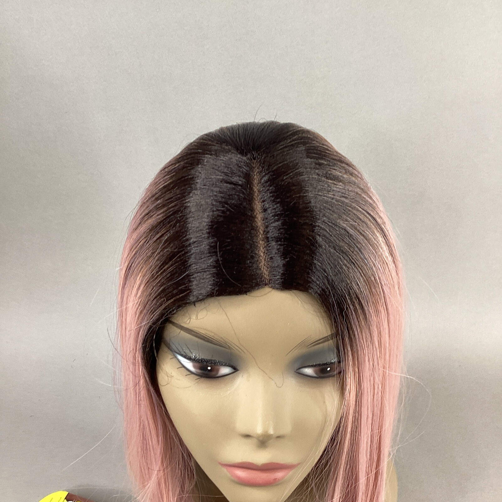 Malia Short Straight #DR4/Rose Gold Dark Brown Premium Synthetic Lace Part Wig