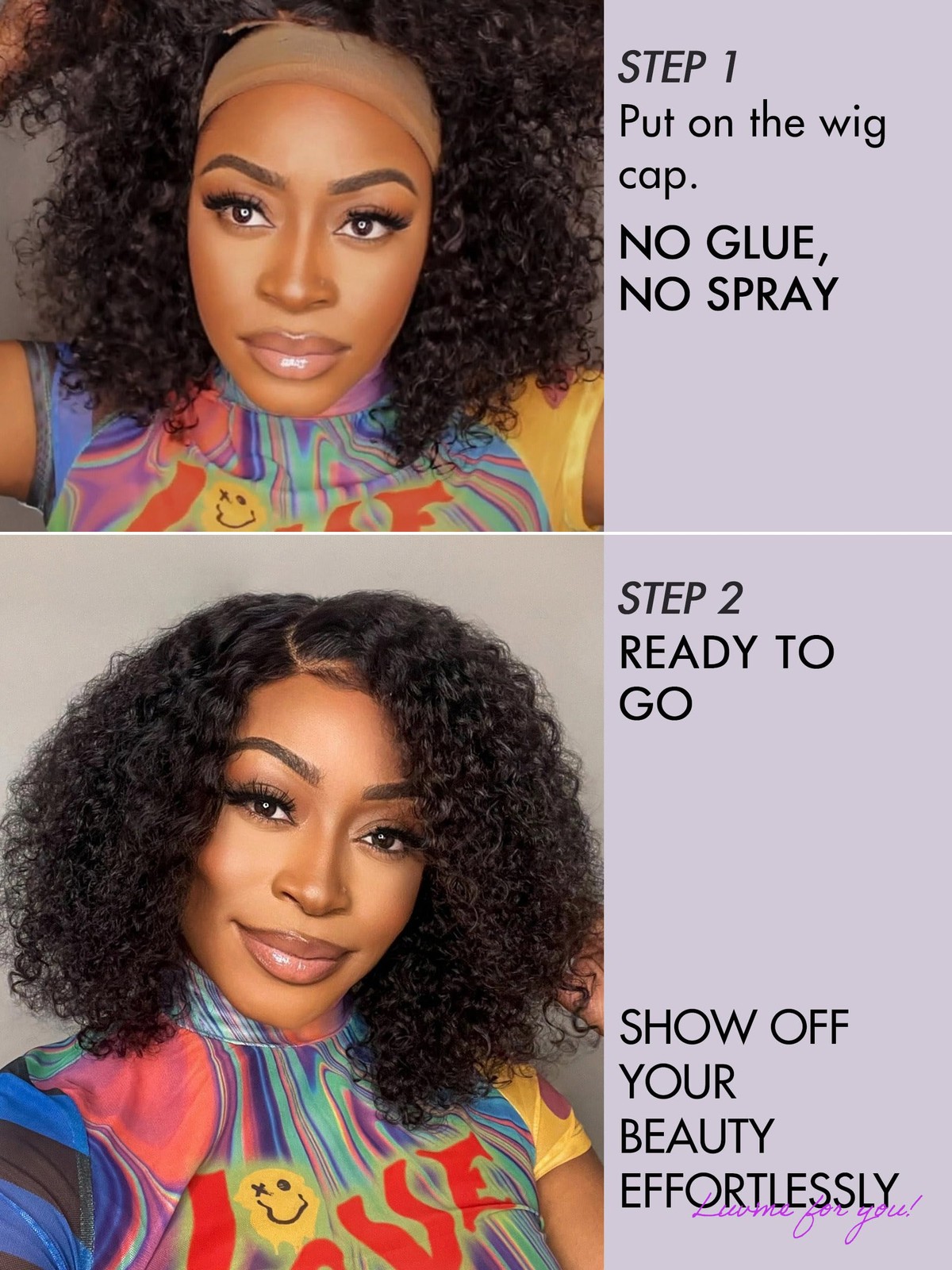 Luvme Hair Wet And 12 Inch Water Wave 4X4 Closure Lace Glueless Side Part Short