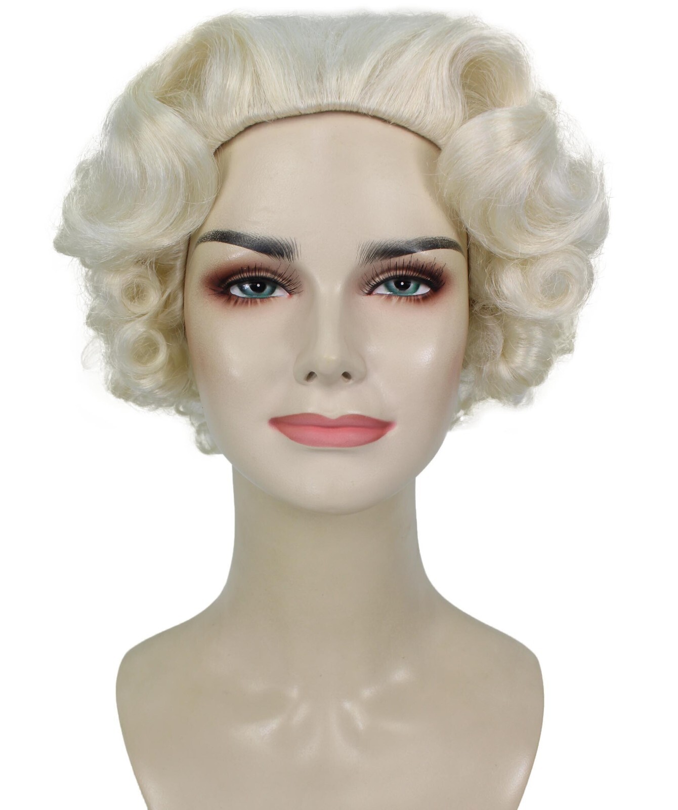 HPO Adult Women’s Short Curly Silver Grey Queen Wig, Capless Cap Design HW-7057