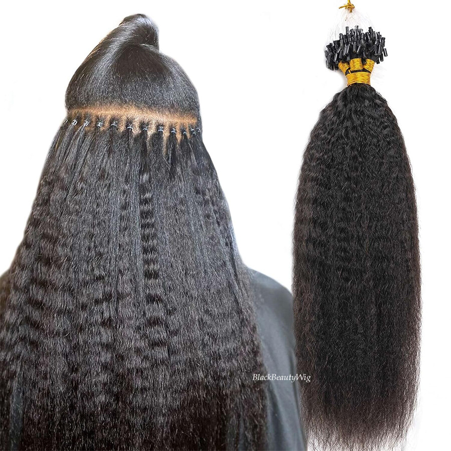 Micro Loop Human Hair Extension Kinky Straight Microlink Micro Ring Hair 100Pcs