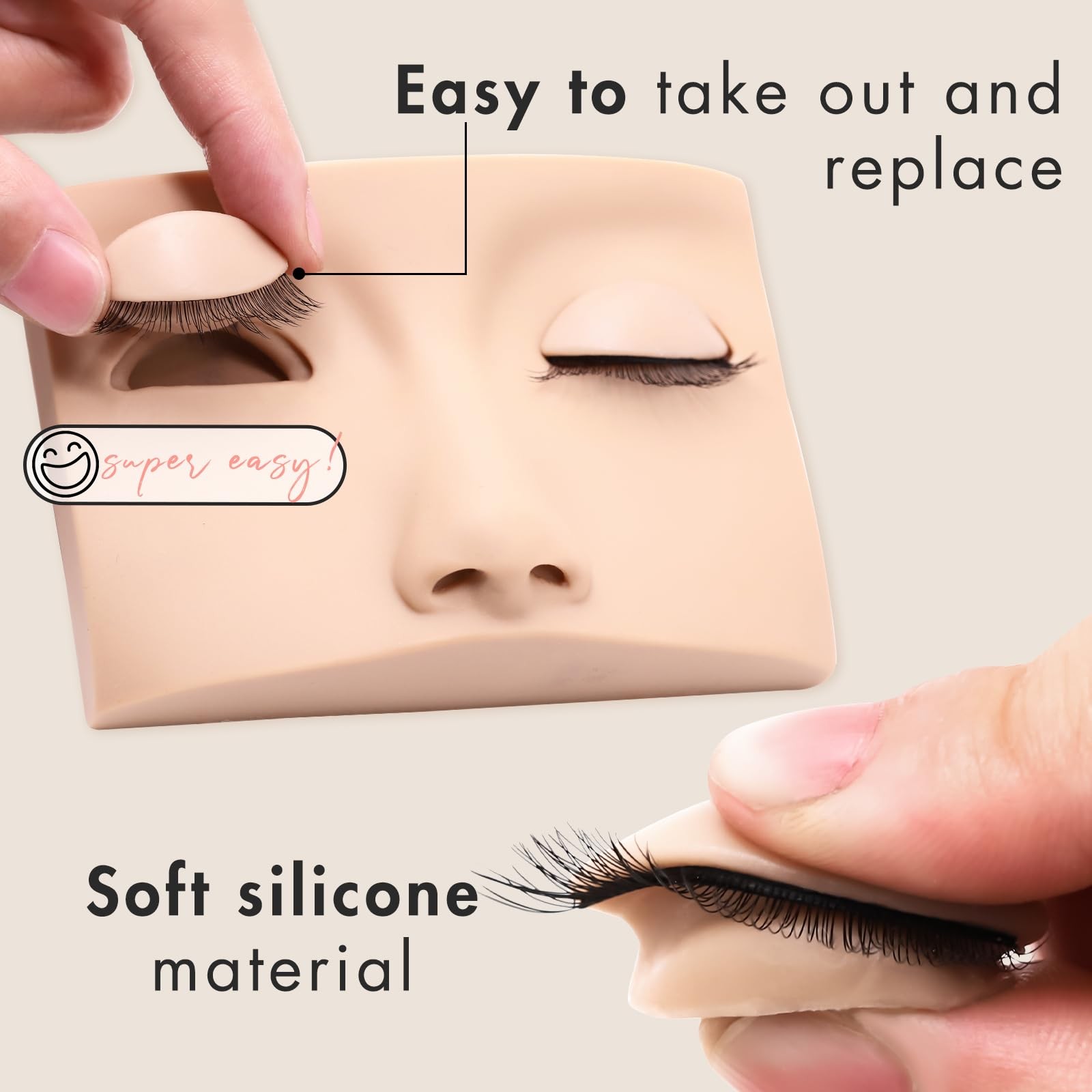 6 Pairs of Double-layer Eyelids Replaced Eyelids for Lash Extension Practice …