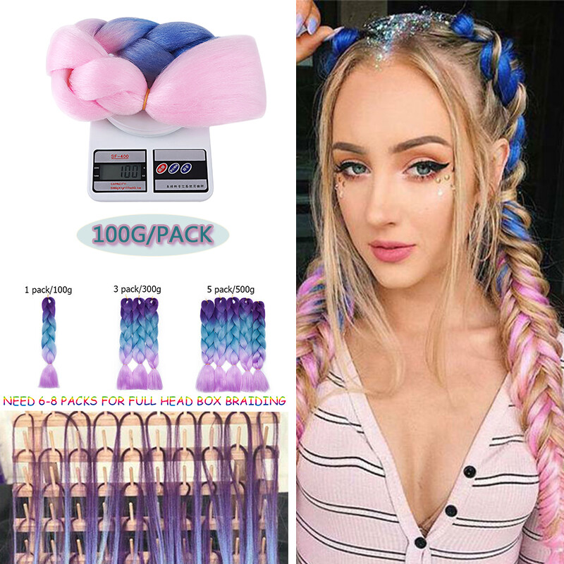 24″ Afro Box Braid Hairpieces Synthetic Jumbo Braiding Hair Extension Twist Hair