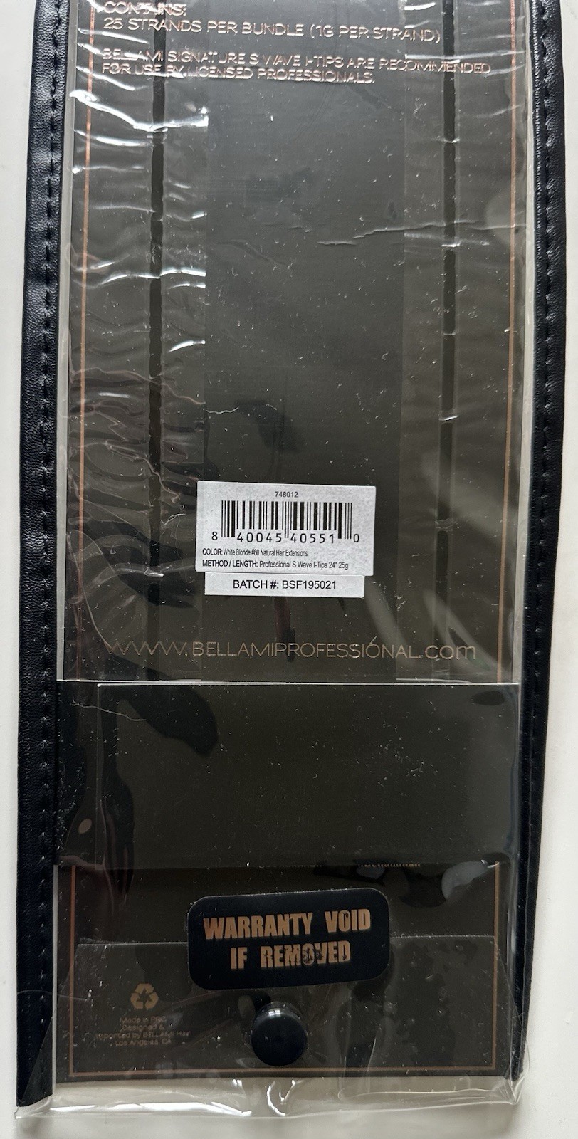 Bellami Human Hair Signature S Wave I-Tip Extensions 24”#80/White Blonde Natural
