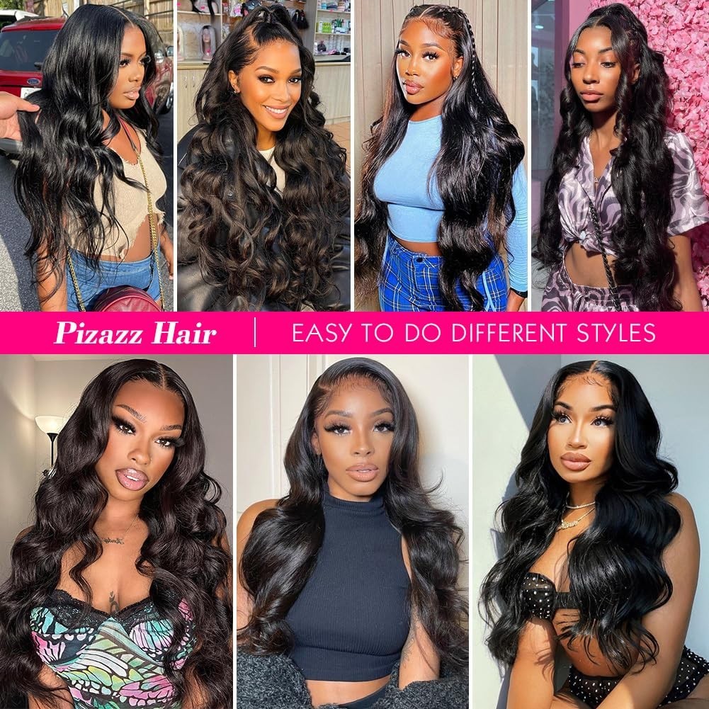 13×6 HD Transparent Lace Front Wigs Human hair Pre Plucked 180 Density Brazil…