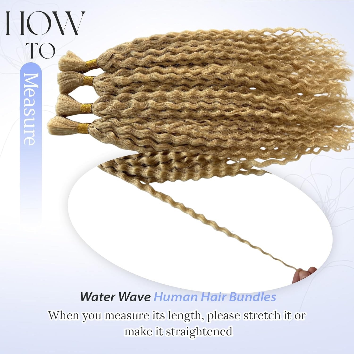 Human Braiding Hair for Boho Braids Water Wave Bundles Bulk Human Hair #24 Honey